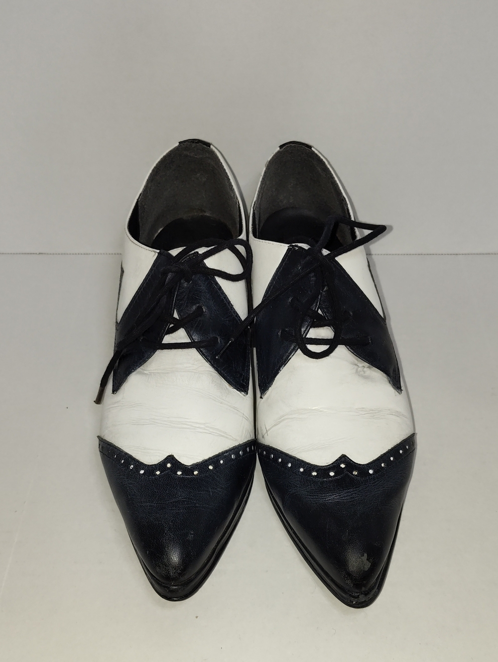 Vintage Cosplay Two-Tone Black White Spectator Oxford Shoe Pointed MIA Brazil
